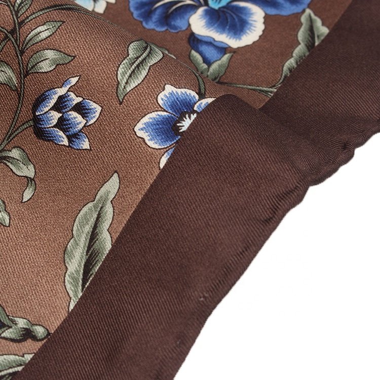 New Floral Handkerchief 30cm 100%Polyester Gold Blue Women Men Wedding Party Daily Suit Tuxedo Pocket Square Gift Accessory