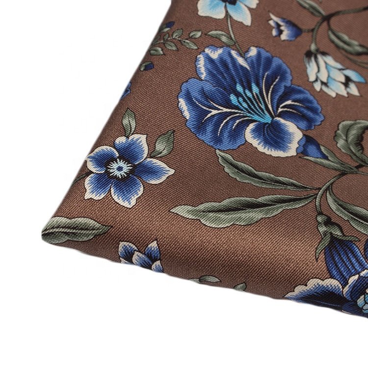 New Floral Handkerchief 30cm 100%Polyester Gold Blue Women Men Wedding Party Daily Suit Tuxedo Pocket Square Gift Accessory