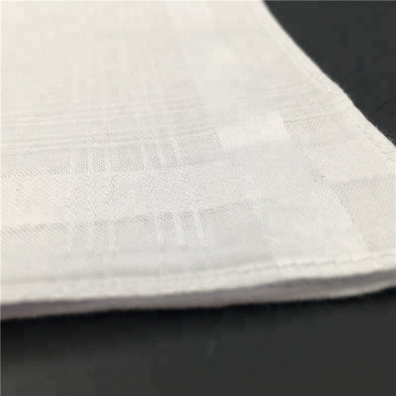 100% cotton wholesale white soft men breathable pocket custom design logo fabric handkerchiefs 40x40cm with pocket
