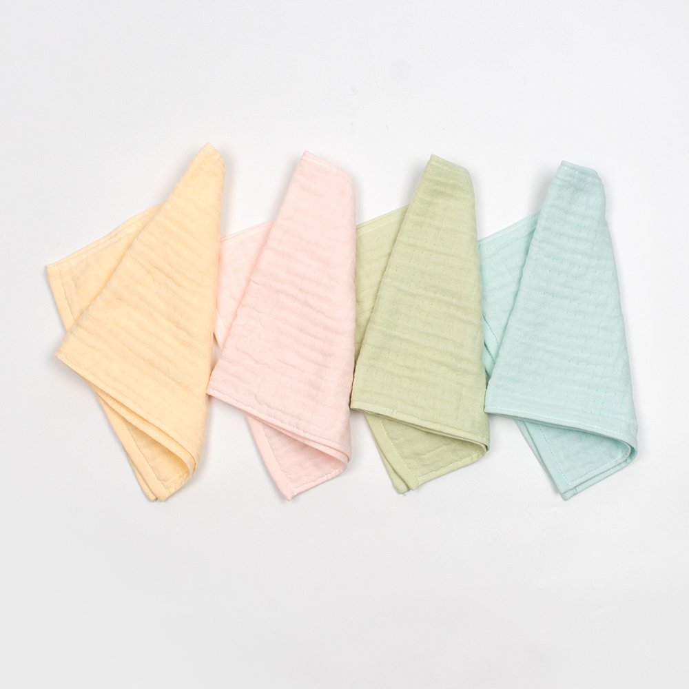 GOTS 100% Organic Cotton Handkerchief Baby Face Towel Muslin Cloth Soft Baby Washcloth Burp Cloth