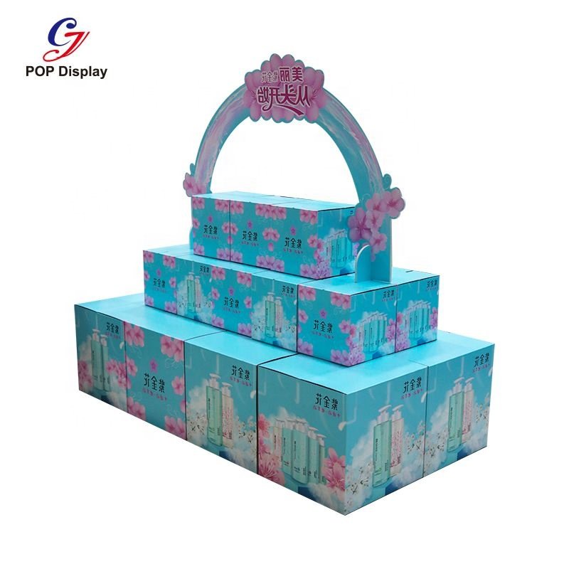 Customized Funko POP Paper Display Case Carton Cardboard Floor Display Rack Corrugated Packaging Boxes For Diapers Supermarket