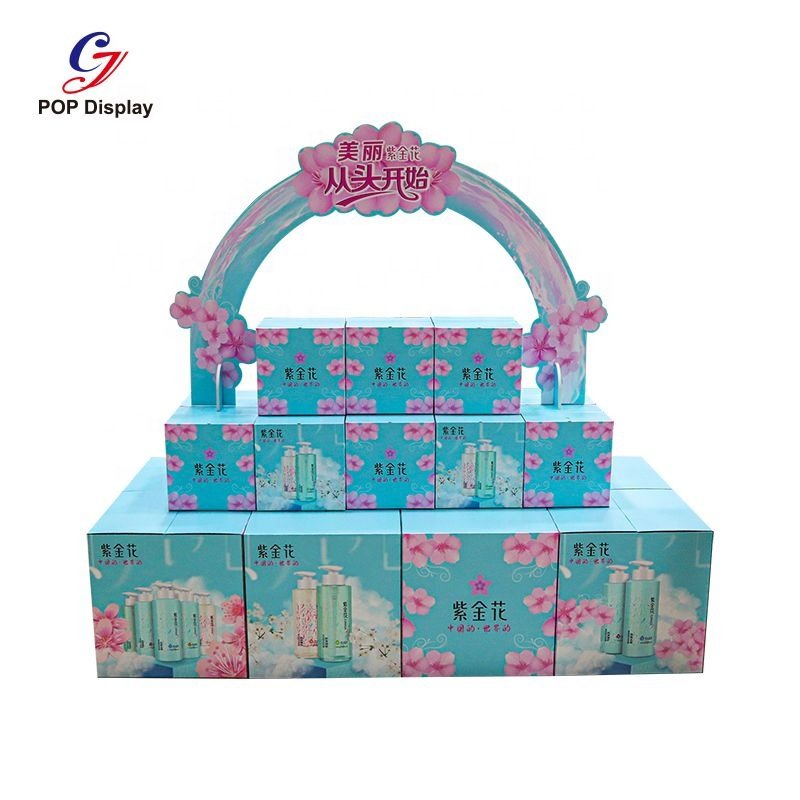 Customized Funko POP Paper Display Case Carton Cardboard Floor Display Rack Corrugated Packaging Boxes For Diapers Supermarket