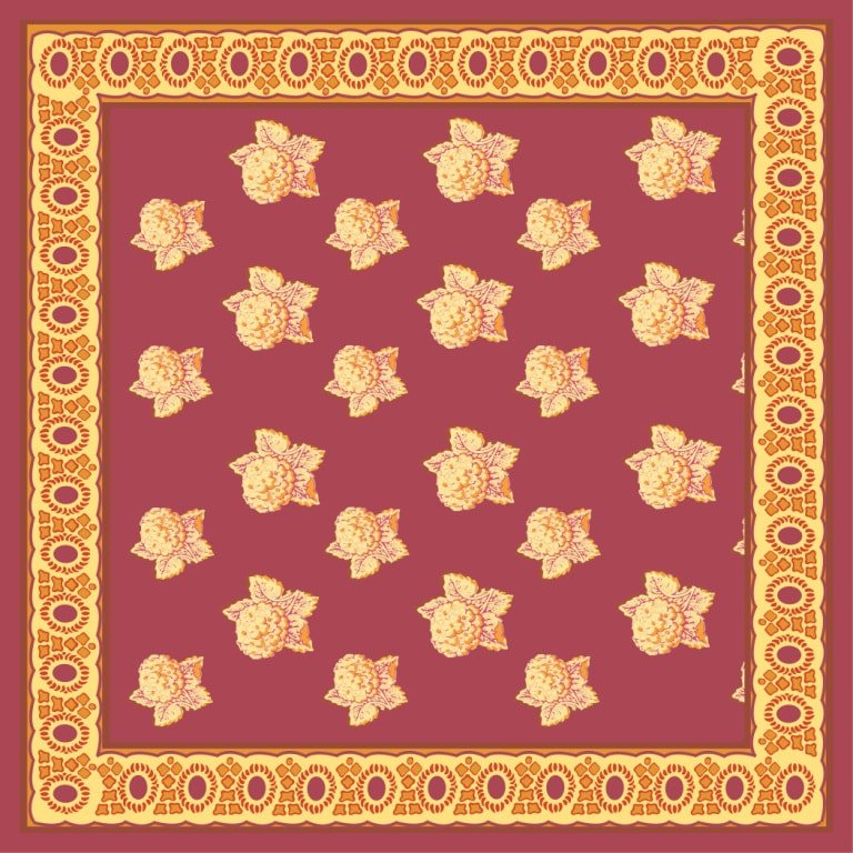 Wholesale Premium Quality Custom Floral Design Square Pure Cotton Handkerchiefs at Reasonable Price