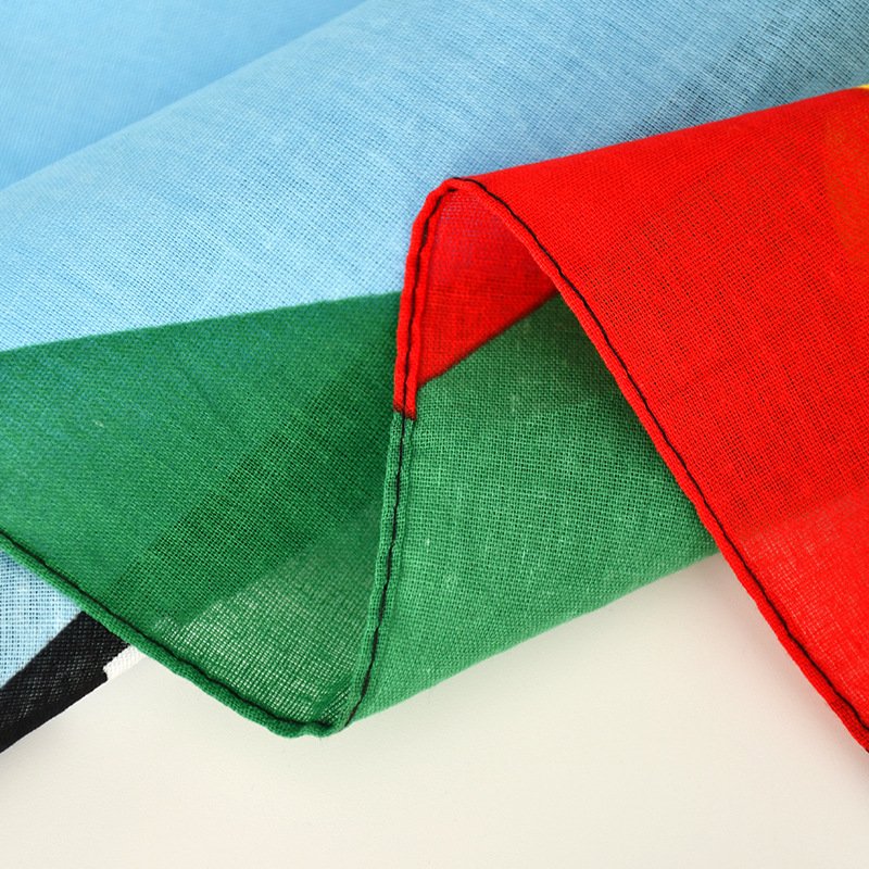 Custom Colorful 54*54cm Handkerchief Cotton High Quality Square National Flag Bandana