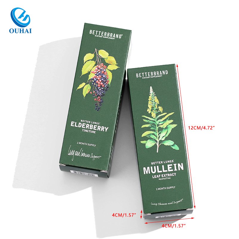 Health Products Paper Packaging Collapsible Top Tuck End Box Printed Your Brand Logo Essential Oil Package Box for Custom