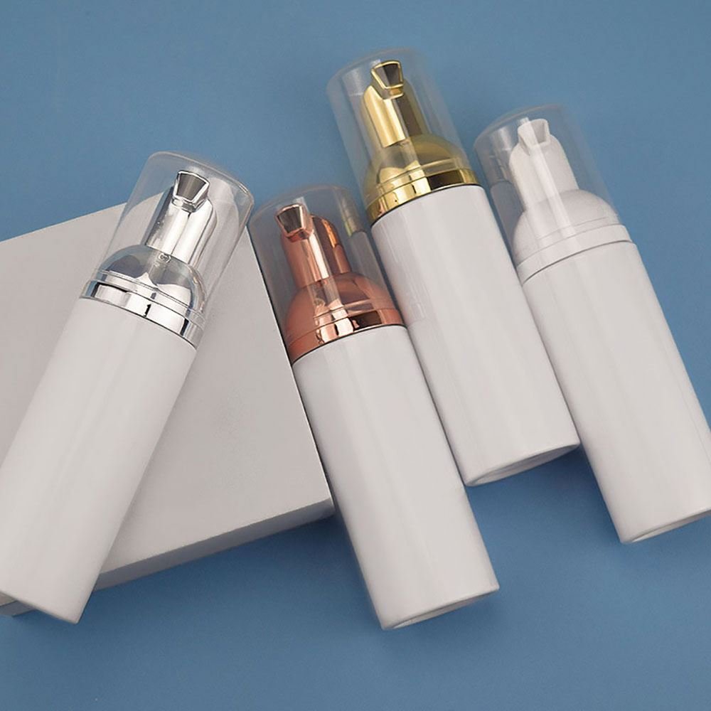 PET60ml Moose Facial Cleanser Shower Gel Down Wear Cleanser Electroplated Rose Gold Pump Head Plastic Foam Bottle