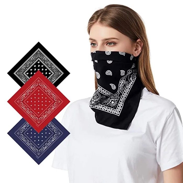 Custom Logo Paisley Square Bandana Customized polyester headband large handkerchief Bandana
