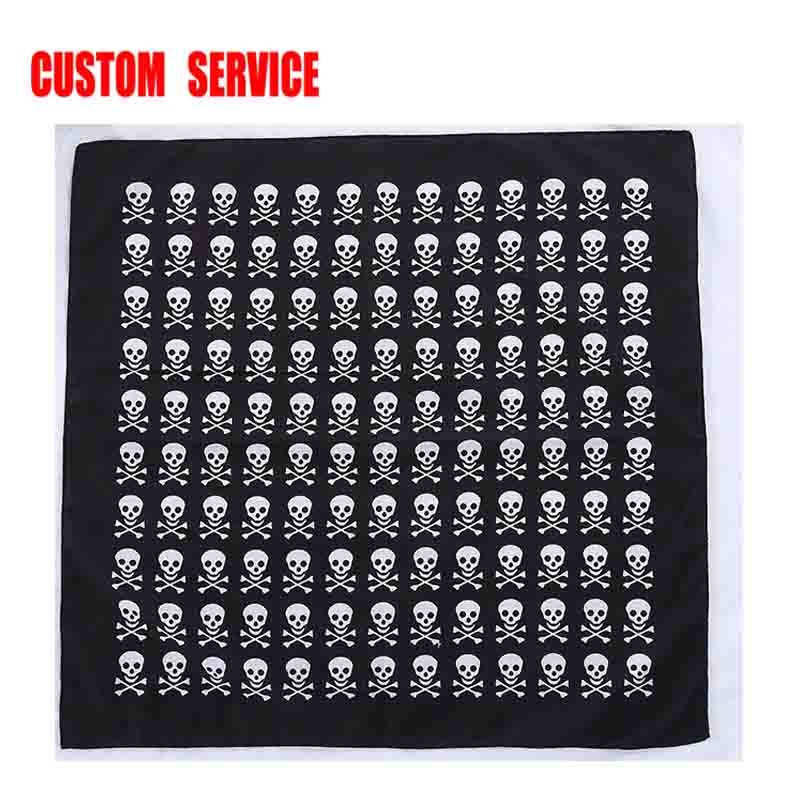 Custom Logo Paisley Square Bandana Customized polyester headband large handkerchief Bandana