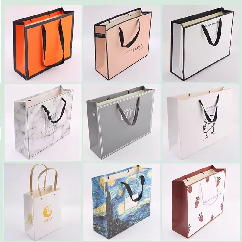 Custom printed wholesale clothing retail personalized Luxury print your own logo paper jewelry gift shopping bags with logos