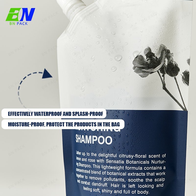 Custom Reusable Matt finish Shampoo Refill Sub-packaging Drink Pouch with Spout Packaging Liquid Pouch