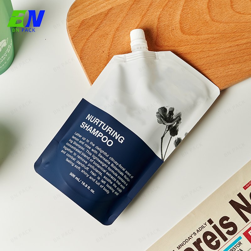 Custom Reusable Matt finish Shampoo Refill Sub-packaging Drink Pouch with Spout Packaging Liquid Pouch