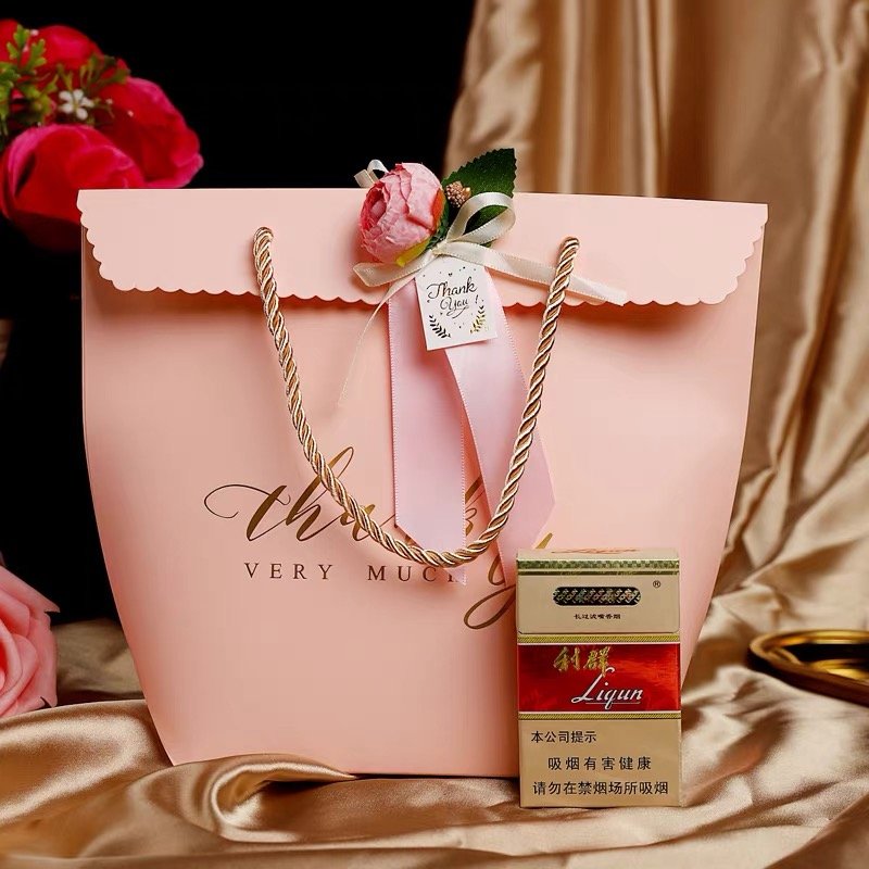 Personalized Design Custom Handbag Type Gift Paper Bag "Thank You" Print Perfect for Weddings, Birthdays, Celebrations