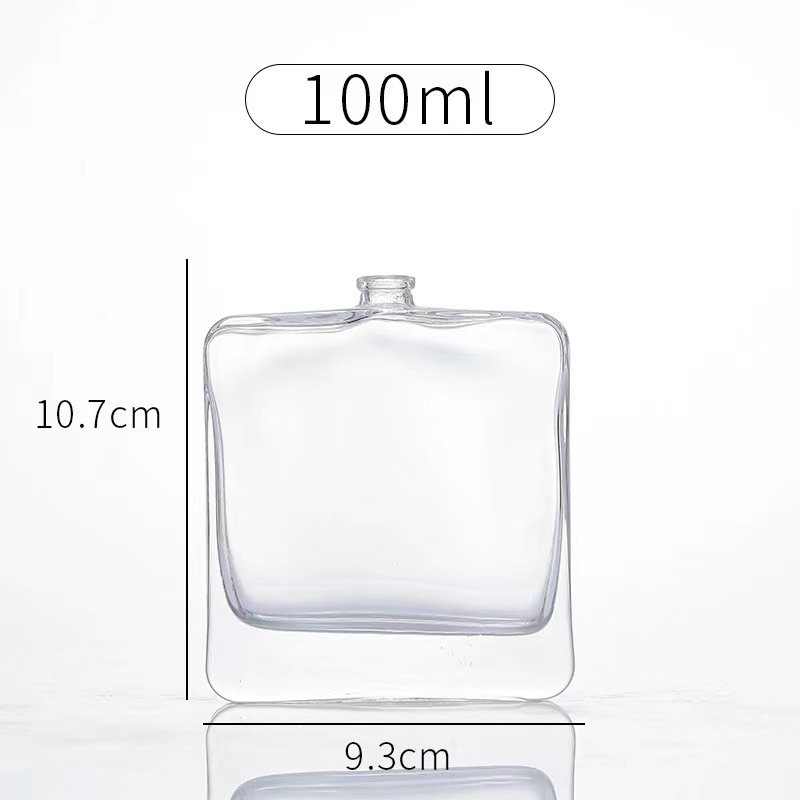 Wholesale 100ml Luxury Empty Square Glass Reed Diffuser Bottle With Stopper