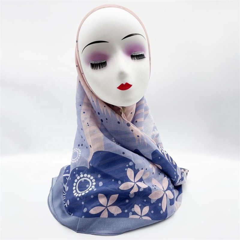 High Quality Ethnic Turkish Keffiyeh Prayer Hijab Musulman Square Cotton Voile Scarf/Tudung/Bawal Robe/Moon Soft Instantaneous