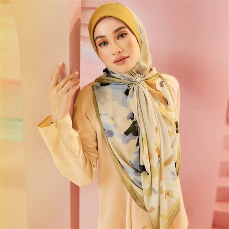 High Quality Ethnic Turkish Keffiyeh Prayer Hijab Musulman Square Cotton Voile Scarf/Tudung/Bawal Robe/Moon Soft Instantaneous