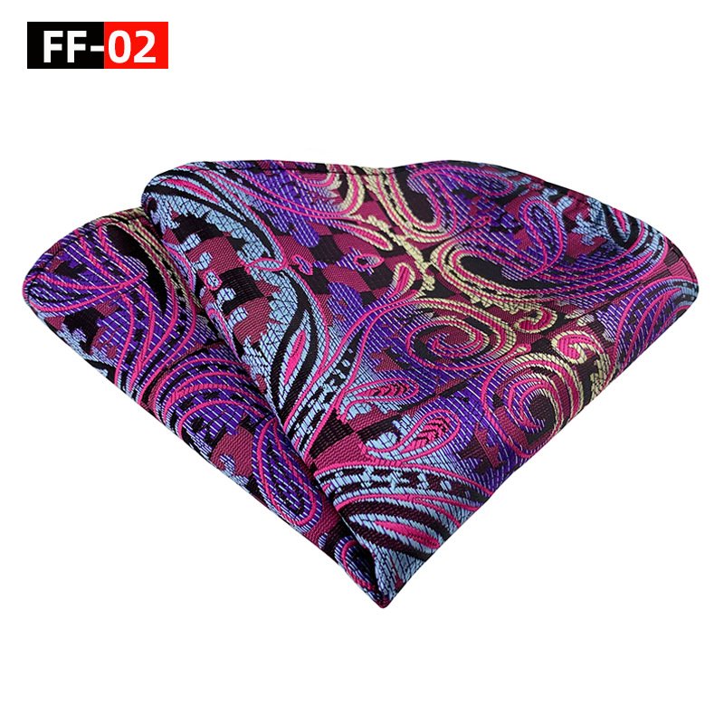 Wholesale Shengzhou Accept Customized Logo Polyester Handkerchiefs Paisley Screen Print Silk Pocket Squares For Men