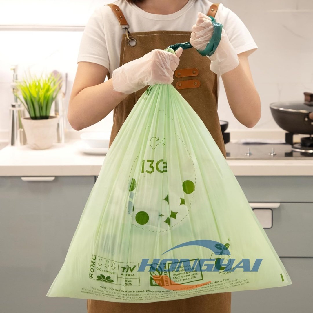 13 Gallon Compostable Drawstring garbage bag factory Wholesale Price,Large Compost Trash Can Liner