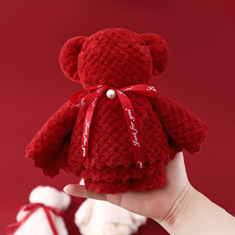 Custom bear towel with small gift towel Holiday birthday gift wedding shape small gift towel