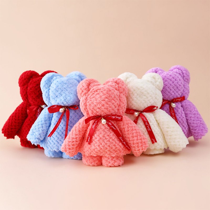 Custom bear towel with small gift towel Holiday birthday gift wedding shape small gift towel