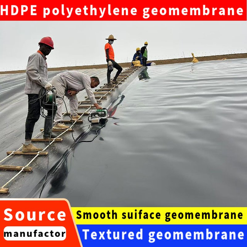 Texture LLDPE geomembrane for tailings dam reservoir, HDPE1.5mm texture geomembrane liner for tilapia farming geomembrane lining
