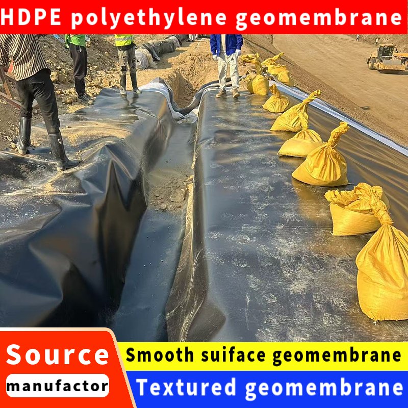 Texture LLDPE geomembrane for tailings dam reservoir, HDPE1.5mm texture geomembrane liner for tilapia farming geomembrane lining