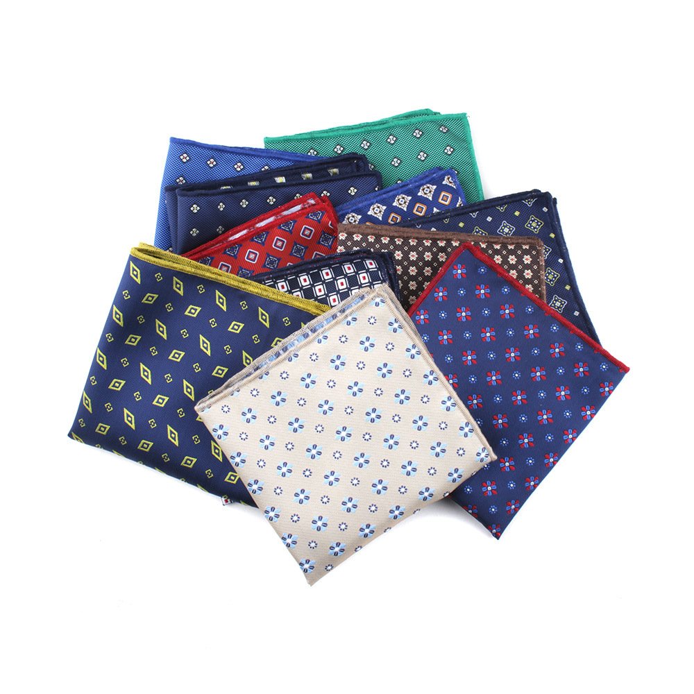 Hot Sell Business Men Wedding Jacquard Paisley Men's Hand Rolled Silk Pocket Handkerchief For Shirt