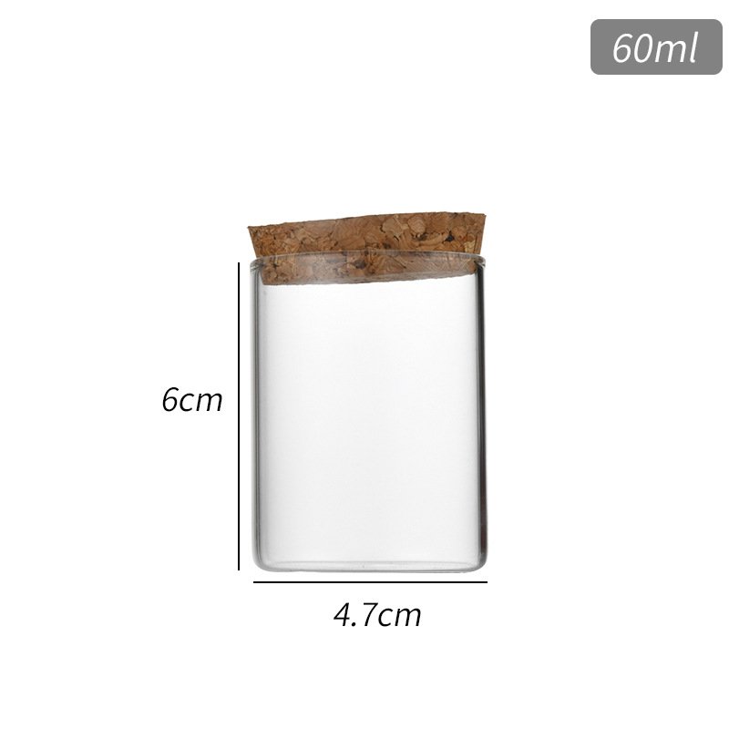 Diameter 47mm Straight Mouth Clear Empty Glass Vials Storage Container Test Tube Bottles Packaging With Cork Stopper