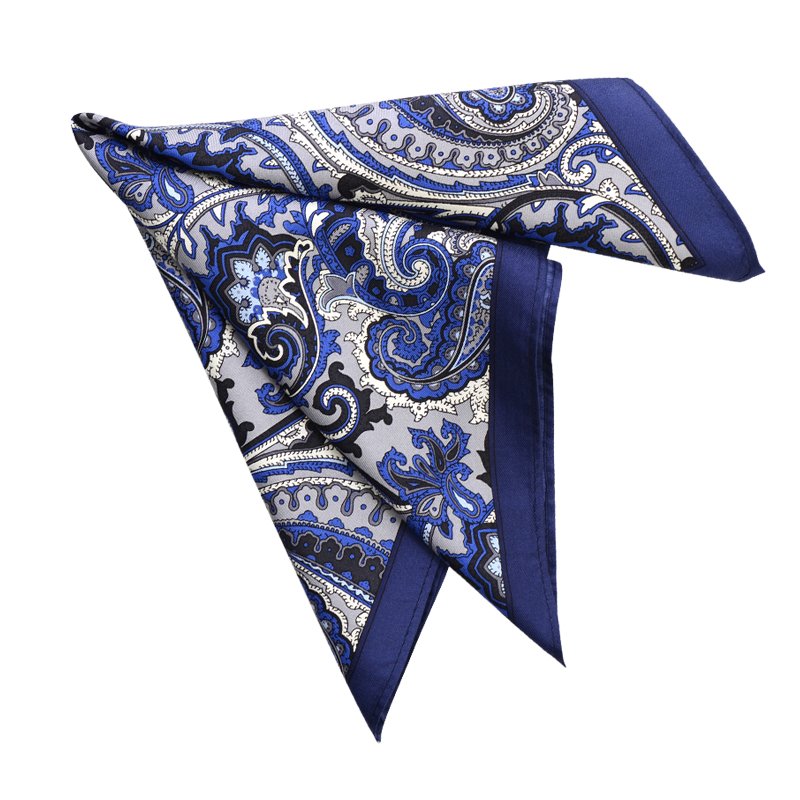 Hamocigia Wholesale Handmade Paisley Silk Custom Print Pocket Squares for Men
