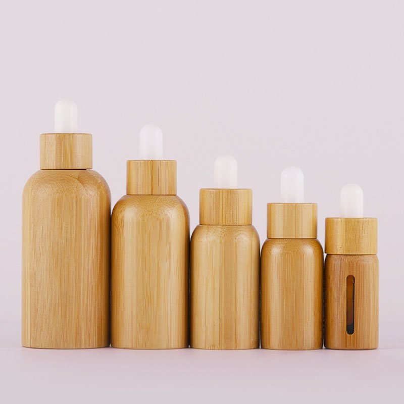 Custom Logo 15ml 30ml Bambo Dropper Bottle Perfume Essential Oil Glass Bottle /Bamboo Shell Essential Oil Bottle Bamboo Dropper