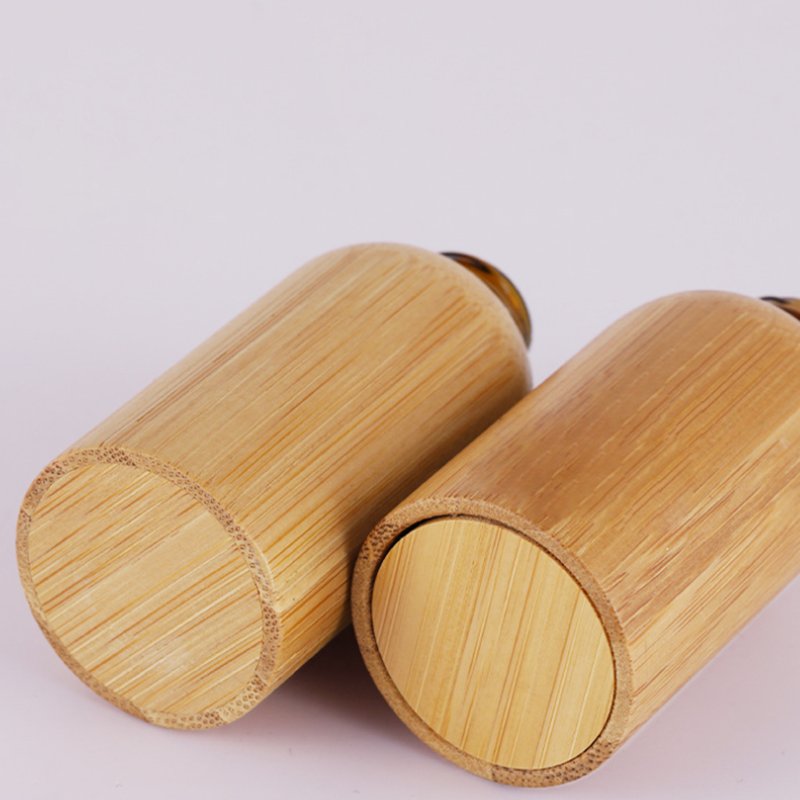 Custom Logo 15ml 30ml Bambo Dropper Bottle Perfume Essential Oil Glass Bottle /Bamboo Shell Essential Oil Bottle Bamboo Dropper