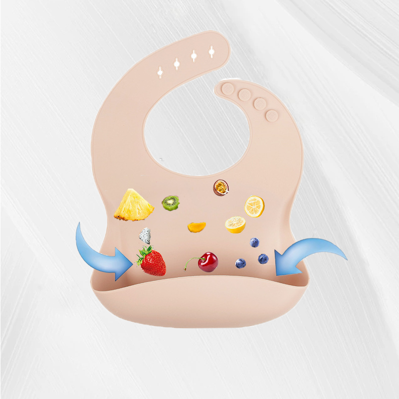Bpa free wholesale baby bib feeding training bib Waterproof drooling cotton handkerchief baby silicone bib