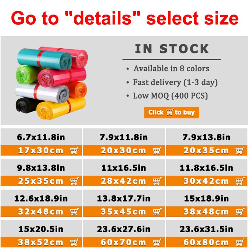 Customize various sizes of biodegradable pouches, custom logo mail express envelopes, plastic bags
