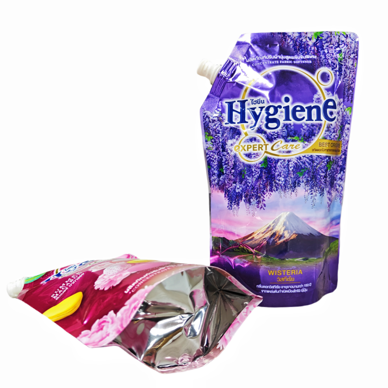 Customized Fabric Softener Packaging Liquid Soap Refill Bag 800ml 1L 2L Stand Up Laundry Detergent Spout Pouch