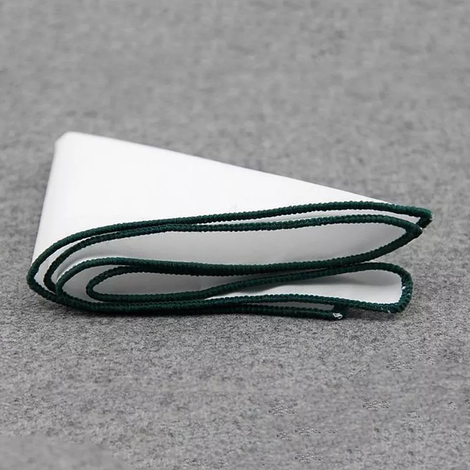 Handmade Mens White Pocket Squares 100 Cotton White Handkerchief Wholesale High Quality