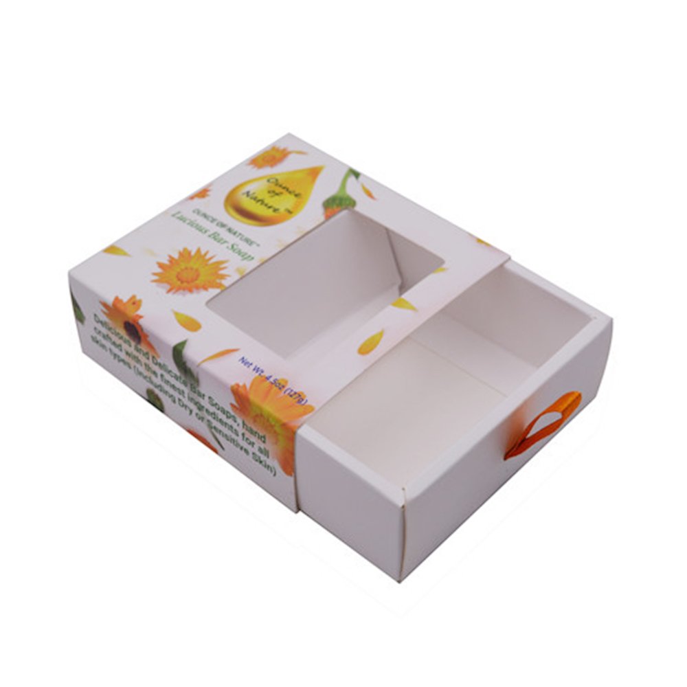 Free Design Washing Soap Bar Packaging Boxes Small Handmade Soap Bath Bombs Cosmetic Packaging Art Paper Box With PET Window