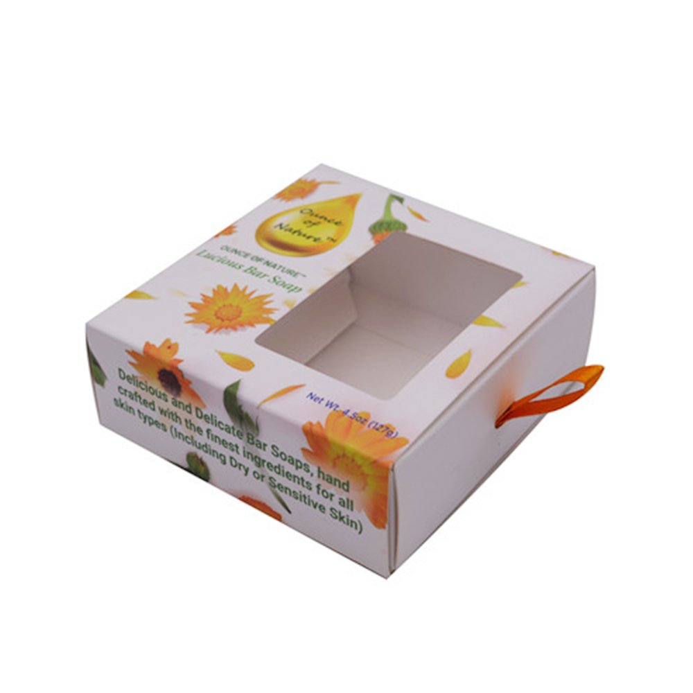 Free Design Washing Soap Bar Packaging Boxes Small Handmade Soap Bath Bombs Cosmetic Packaging Art Paper Box With PET Window