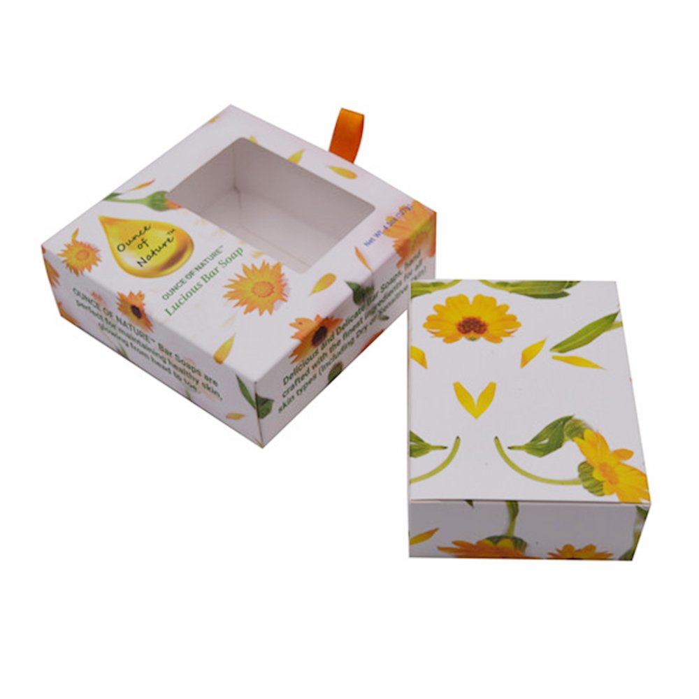 Free Design Washing Soap Bar Packaging Boxes Small Handmade Soap Bath Bombs Cosmetic Packaging Art Paper Box With PET Window