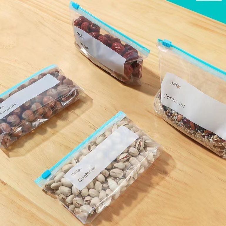 Food grade LDPE sealed bag refrigerator storage bag Vegetables and fruits self-sealing storage slip button bag household