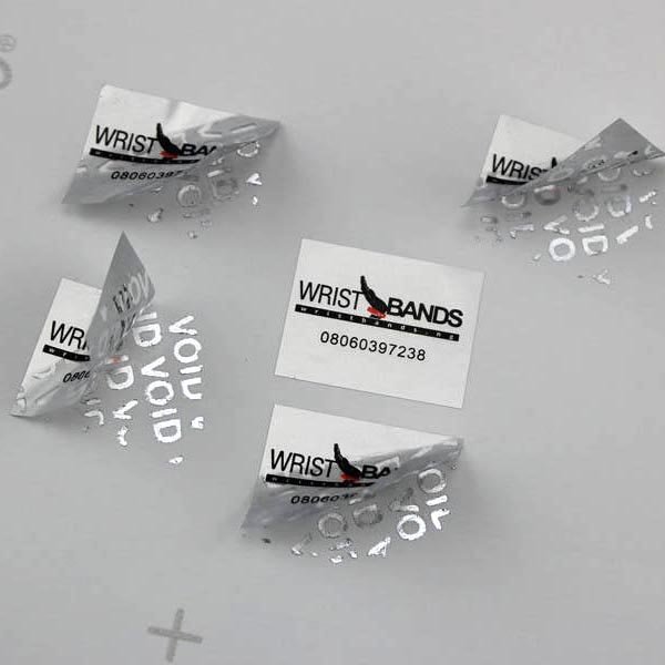 Custom Printing Destructible Anti-counterfeiting Authenticity One Time Use Self Adhesive Waterproof Label Sticker