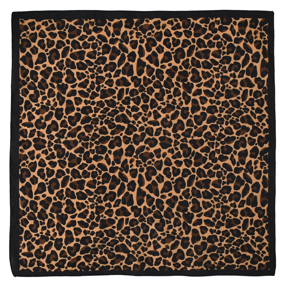 Wholesale Custom Digital Print Leopard Tiger Recycled Cowboy 100 Cotton Square Paisley Bandanas Scarf