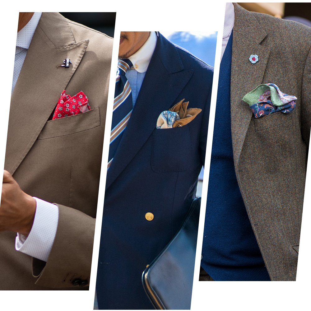 Custom Wedding Print Brown Checkered Pocket Square Luxury Grey Blue Men Silk Handkerchief Suit