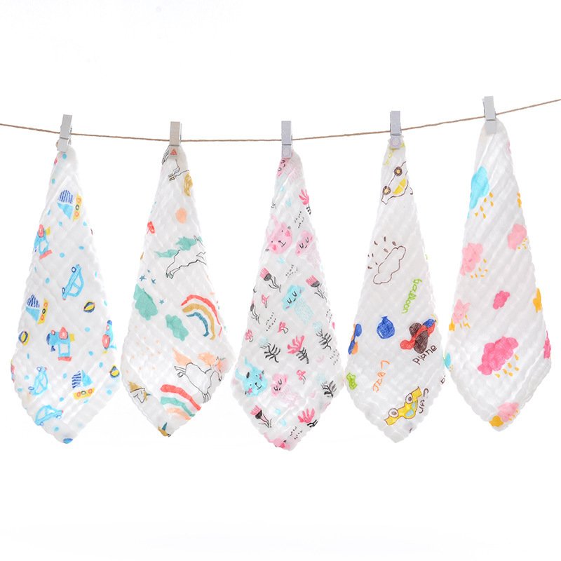 Soft Comfortable Stock Baby Muslin Burp Cloths Baby Wash Cloths with Sensitive Skin 6 Layer Cotton Face Towels Baby Bath Towel