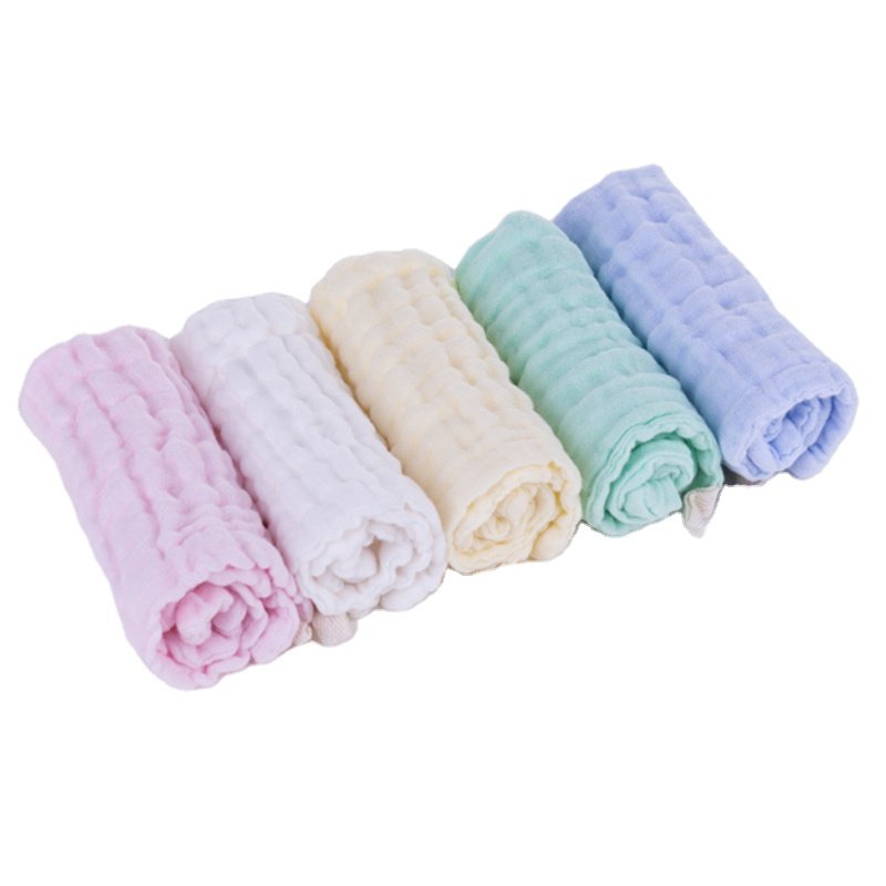 Soft Comfortable Stock Baby Muslin Burp Cloths Baby Wash Cloths with Sensitive Skin 6 Layer Cotton Face Towels Baby Bath Towel