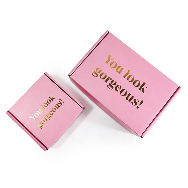 Eco Friendly Wholesale 6x6 6x9 10x15 15x15 Inch Hot Pink Widely Used Compostable Rigid Stripe Matte Shipping Box 12x12x12