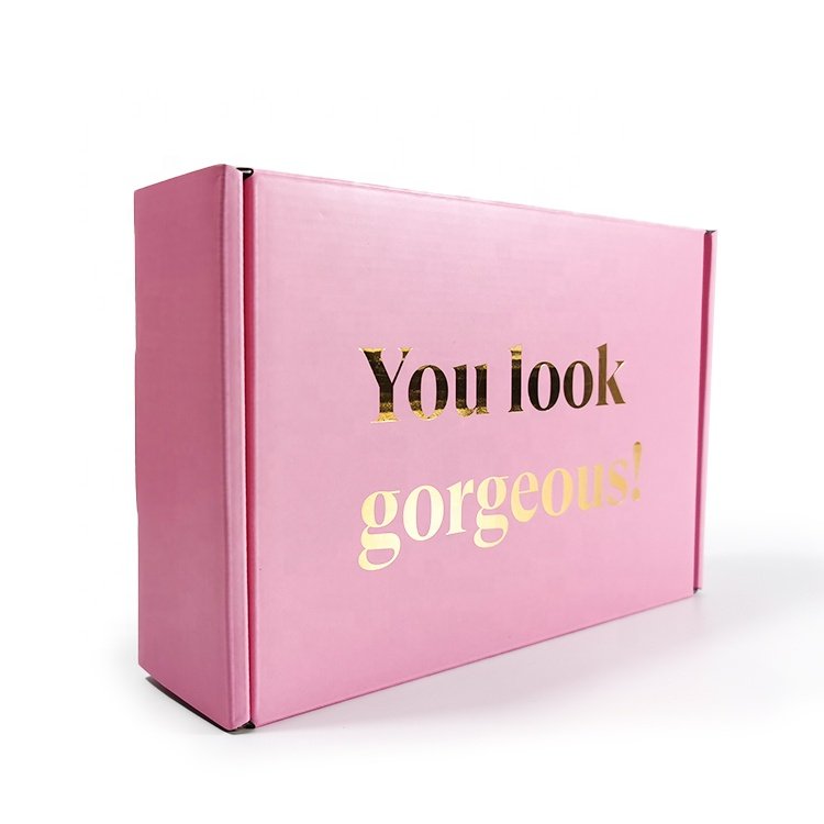 Eco Friendly Wholesale 6x6 6x9 10x15 15x15 Inch Hot Pink Widely Used Compostable Rigid Stripe Matte Shipping Box 12x12x12
