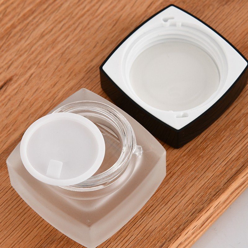 Square Face Cream Bottle 20g 50g Frosted Eye Cream Glass Empty Bottle Cosmetic Packaging Jar