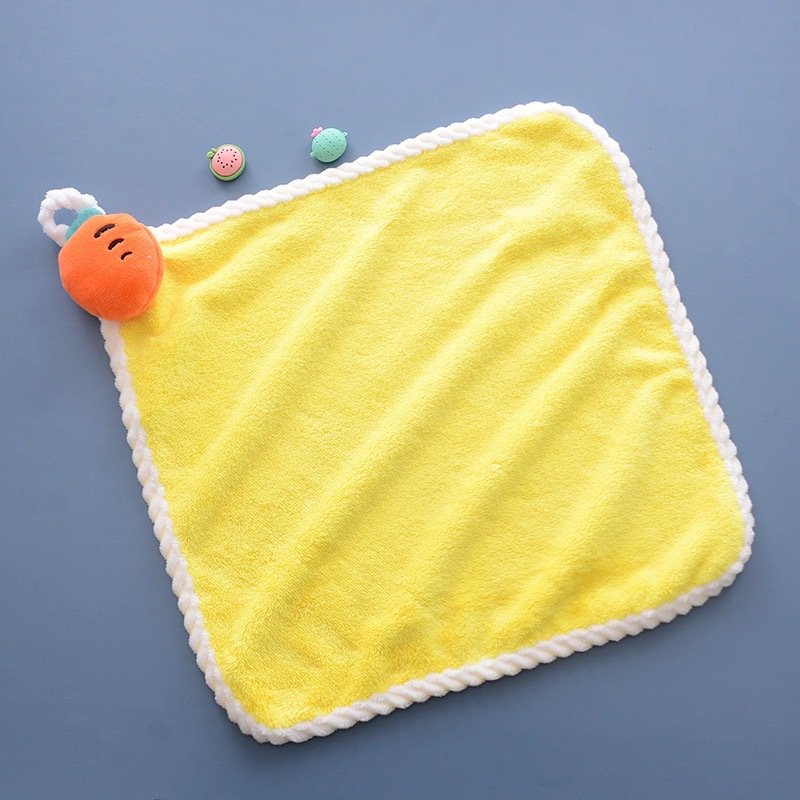Wholesales microfiber handkerchief absorbent coral fleece hanging hand towel cartoon animal hand towel for Kitchen Bathroom