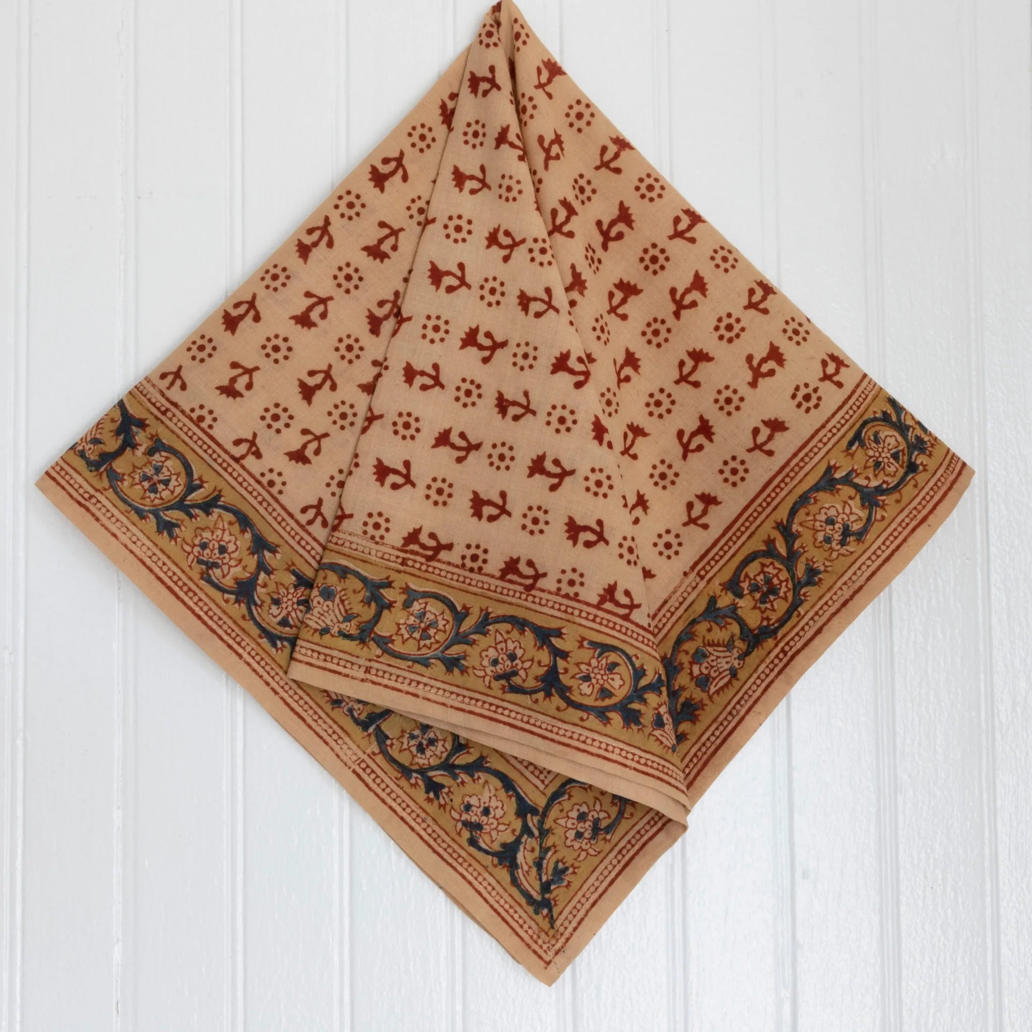 Handmade Square Scarf & Handkerchiefs from India100% Cotton Bandana- Hand Painted Kerchief Hair scarf Handkerchief Handbag Tie