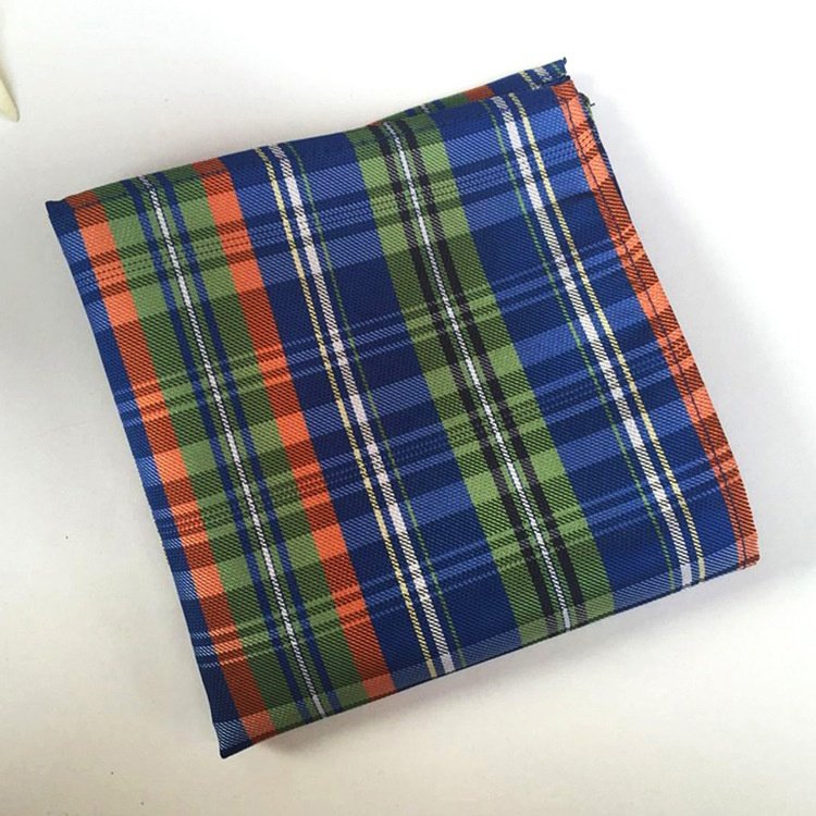 Factory cheap lot stock premium luxury handkerchief polyester plaid pocket squares for men adult striped handkerchiefs