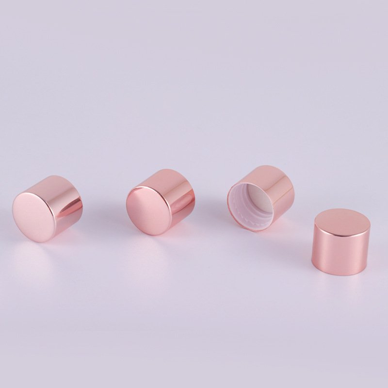 Rose Gold Round Shape Essence Serum Hair Oil Bottle Pink Glass Eye Pink Bottle